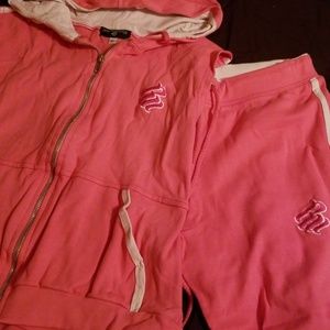 Rocawear pink capri sweat suit